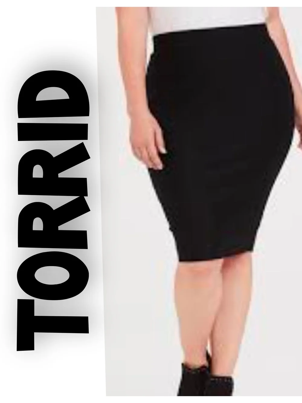 torrid Black Stretch Ponte Pencil Skirt Size 2